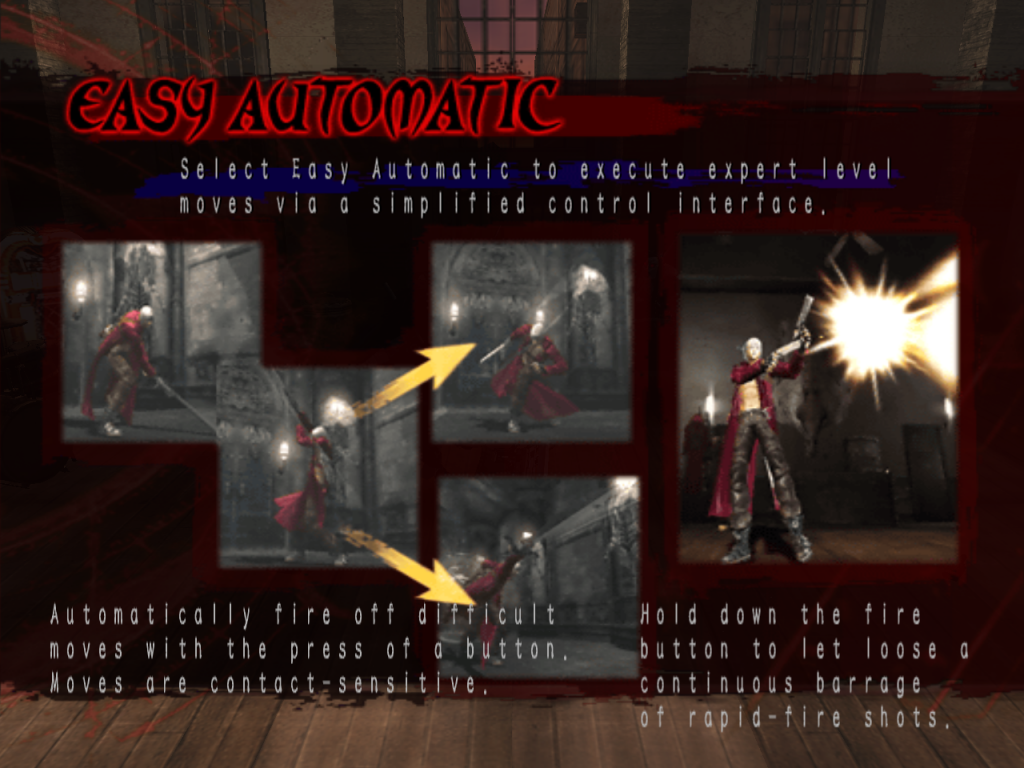 Easy Automatic Mode pop-up in Devil May Cry 3.